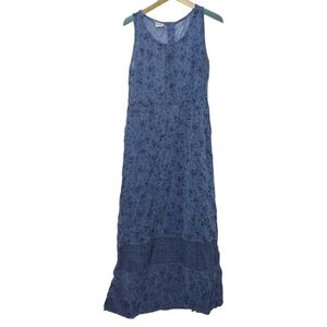 Johnny Was Indigo Floral Maxi Dress